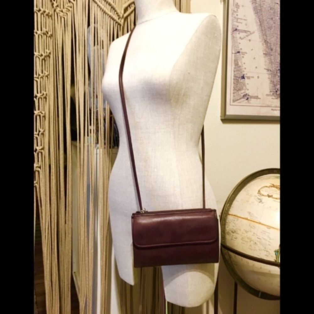 Fossil brown genuine leather bag clutch wallet